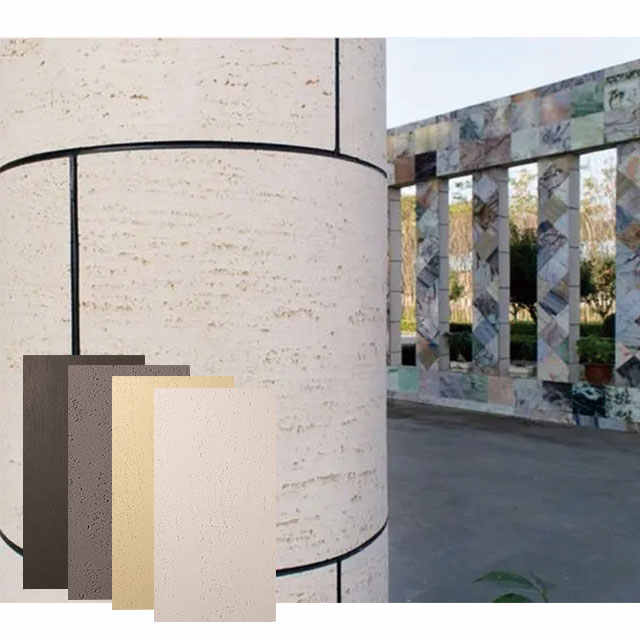 Đá trắng giả dễ dàng lắp đặt trong nhà và ngoài trời Tấm ốp tường trang trí và đá linh hoạt Đá travertine