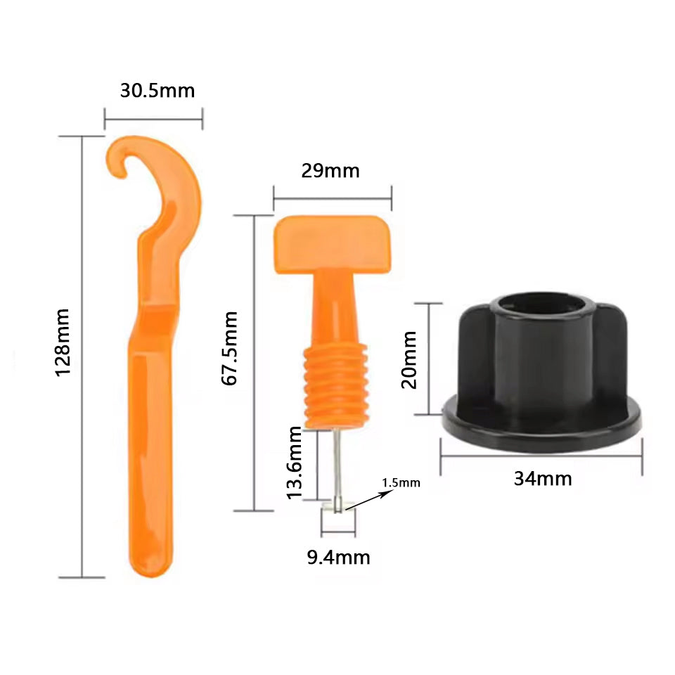 Bộ dụng cụ cân bằng gạch và nêm nhựa tái sử dụng giá rẻ 1.5mm