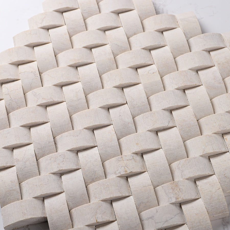 Gạch khảm đá tự nhiên mài phun nước Bluwhale Tile xưởng Phật Sơn 1x2 inch kiểu xương cá