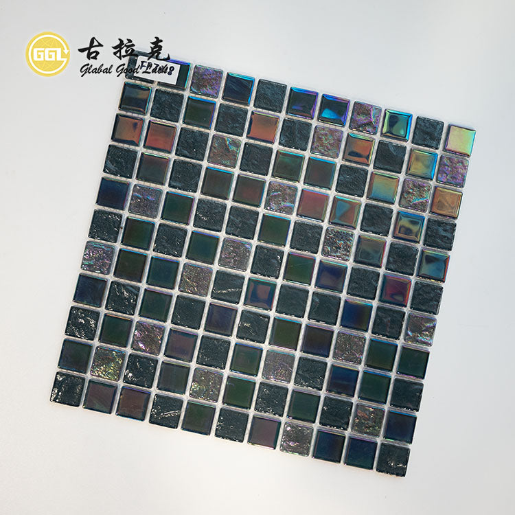 Gạch Mosaic Kính Gương Đen Óng Ánh Chống Trượt Dành cho Tường và Sàn Hồ Bơi, Phòng Tắm, Khách Sạn