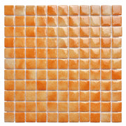 Gạch mosaic thủy tinh vuông dày 4mm màu vàng hiện đại sang trọng cho hồ bơi biệt thự nhà bếp ốp tường
