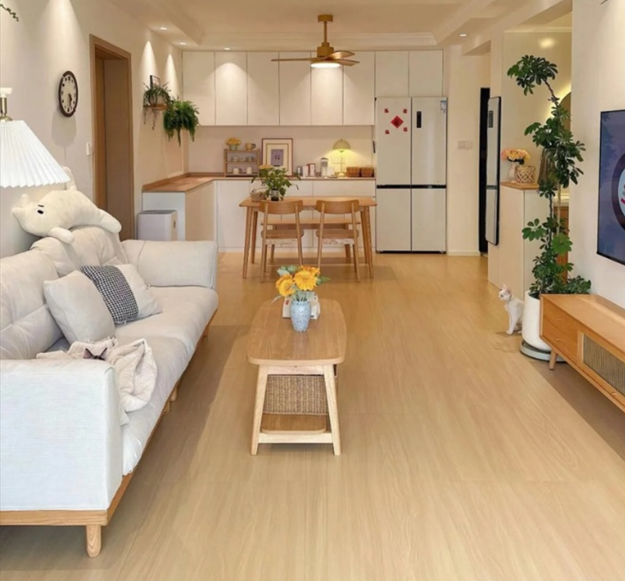 Gạch lát nền sứ vân gỗ hiện đại