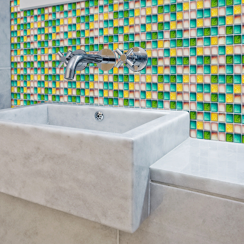 Miếng Dán Gạch Mosaic Họa Tiết Hoa Cổ Điển Bền Bỉ, Chống Nước, Thân Thiện Môi Trường Trang Trí Tường Cho Cải Tạo Bếp, Phòng Ngủ, Phòng Tắm