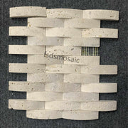 Gạch khảm đá cẩm thạch travertine 3D hiện đại, đá tự nhiên mài nhẵn, dùng cho tường nội thất, bề mặt đánh bóng