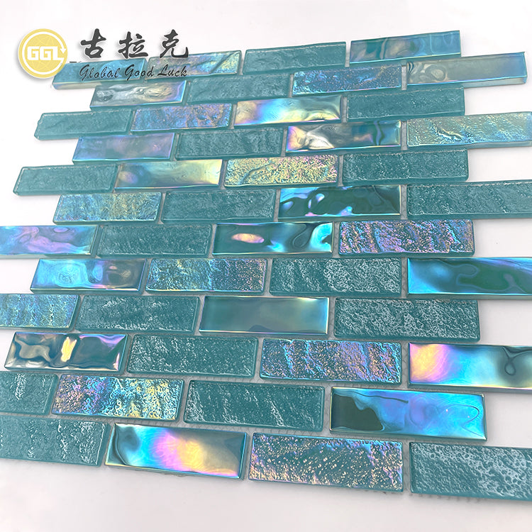 Gạch mosaic kính cầu vồng trang trí tường nội thất phòng tắm phòng khách