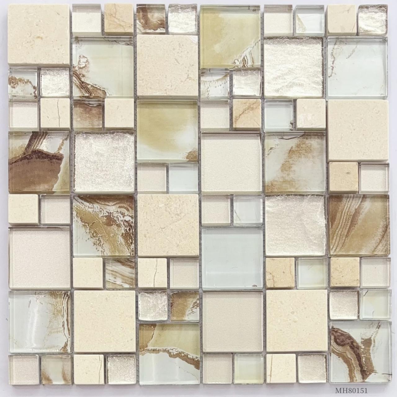 Gạch Mosaic Thủy Tinh Cắt Ngẫu Hứng Nghệ Thuật Dùng Cho Tường Nhấn Cửa Hàng Boutique