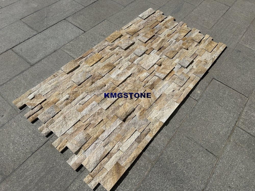 Gạch Ốp Tường Đá Phiến Trang Trí Tự Nhiên Ghép Nối Ngoài Trời Hiện Đại Màu Vàng Chanh Dễ Lắp Đặt Dùng Cho Khách Sạn & Biệt Thự - Hàng Mới Về