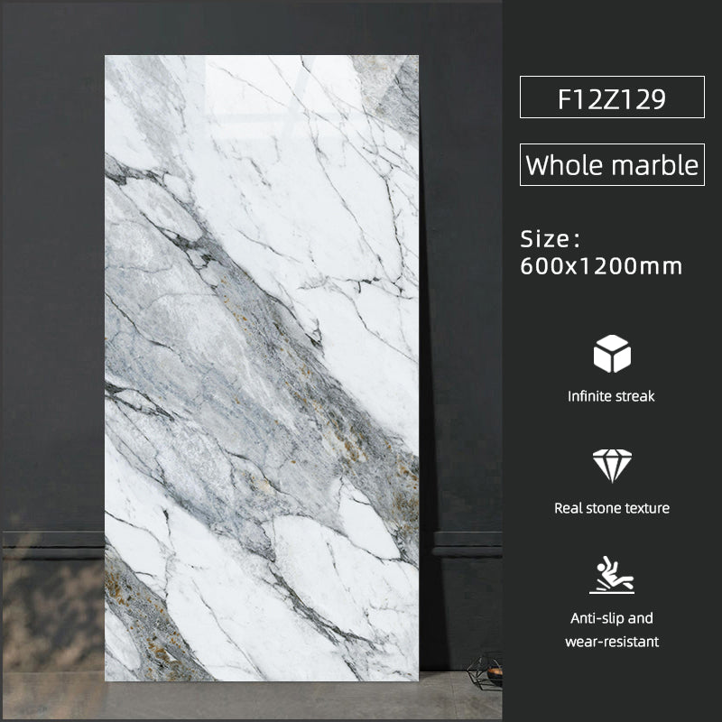 Gạch Lát Sàn Sứ Trong Nhà Hiện Đại 600x1200 Vân Đá Cẩm Thạch Giả, Hiệu Ứng Gạch Nung, Bề Mặt Bóng, Chống Trượt Dùng Cho Biệt Thự, Trường Học