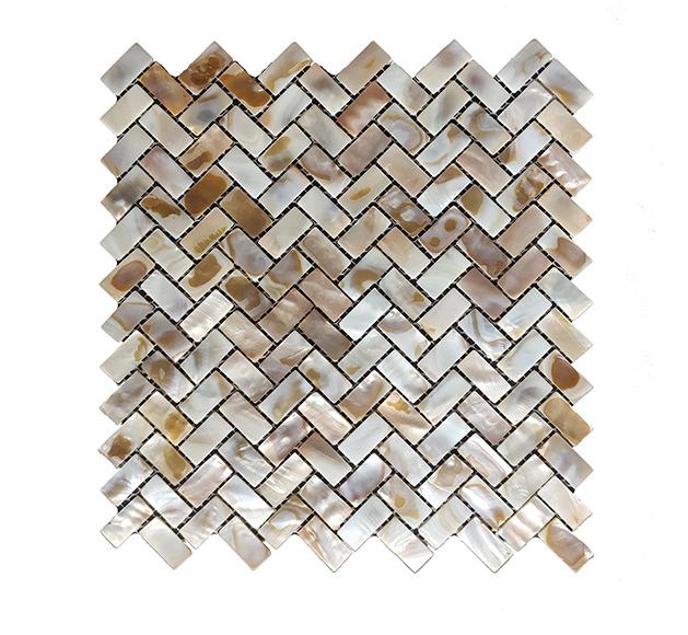 Gạch Mosaic Vỏ Xà Cừ Trắng Thủ Công Tự Nhiên Ốp Tường