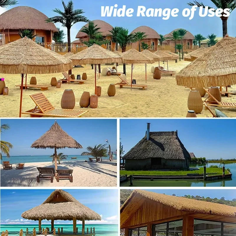 Long Wheatgrass Pvc Thatching Under Nipa Techo House Bar Roll Paja Material Artificial Thatch Tiles