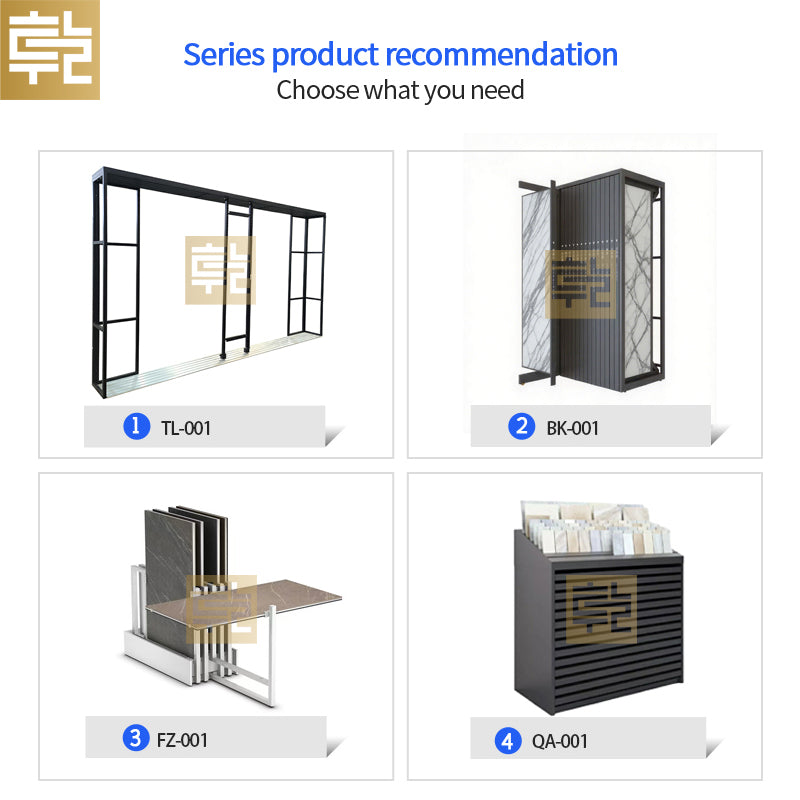 Kệ trưng bày trượt ngang bằng kim loại cỡ lớn, sản xuất theo yêu cầu, cho tấm đá cẩm thạch, đá nung kết, gạch porcelain dùng trong phòng trưng bày