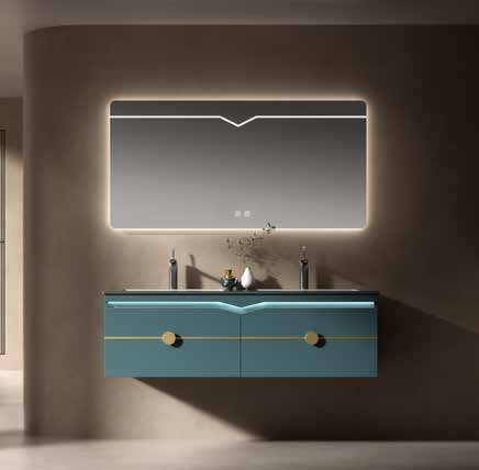 Tủ lavabo đôi hiện đại sang trọng năm 2024 cho phòng tắm bằng gỗ nguyên khối có gương thông minh, chậu rửa mặt bằng gốm sứ dành cho gia đình sử dụng trong khách sạn