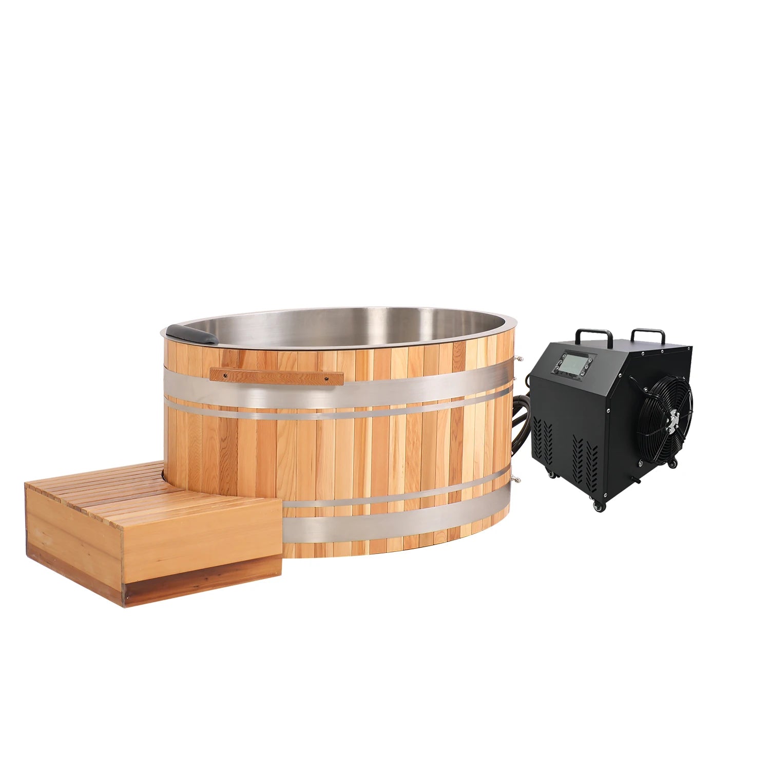 Bồn Tắm Lạnh Gỗ Cedar Đỏ Giải Nhiệt Vỏ Cách Nhiệt Đen