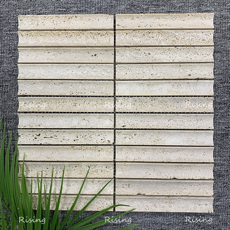 Gạch Mosaic Đá Marble Travertine Tự Nhiên Thiết Kế Parquet Phong Cách Hiện Đại Dùng Trang Trí Tường Nội Thất Phòng Ngủ, Phòng Khách, Phòng Ăn