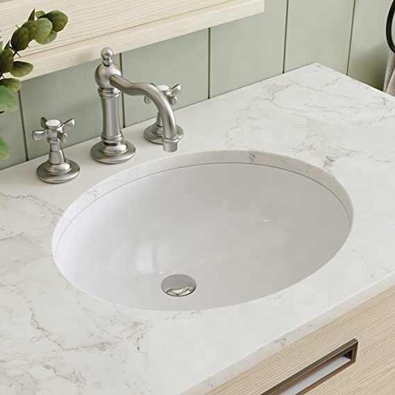 Chậu rửa mặt dưới bồn rửa mặt 1714 gốm sứ hình bầu dục thiết kế Châu Âu Mỹ màu trắng công nghiệp OEM chậu đá hình bầu dục nhỏ 5 năm