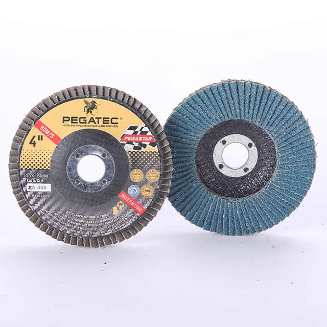Đĩa mài mòn Pegatec Flap Disc 4&quot; 100x16mm dùng cho sửa chữa ô tô bằng kim loại, thép không gỉ
