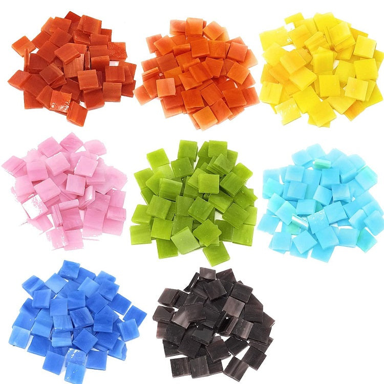 WANDIOR 10x10mm Gạch Mosaic Kính Màu Trang Trí Đa Sắc Hình Vuông Nhỏ cho Thủ Công DIY