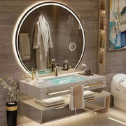 Gương thông minh hiện đại Tủ thông minh Gương tủ phòng tắm kết hợp bồn cầu chậu rửa mặt chậu rửa có thể tùy chỉnh