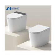 Bồn cầu sứ một khối không vành, ngắn 520mm chất lượng cao, xả rửa được