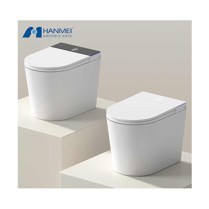Bồn cầu sứ một khối không vành, ngắn 520mm chất lượng cao, xả rửa được