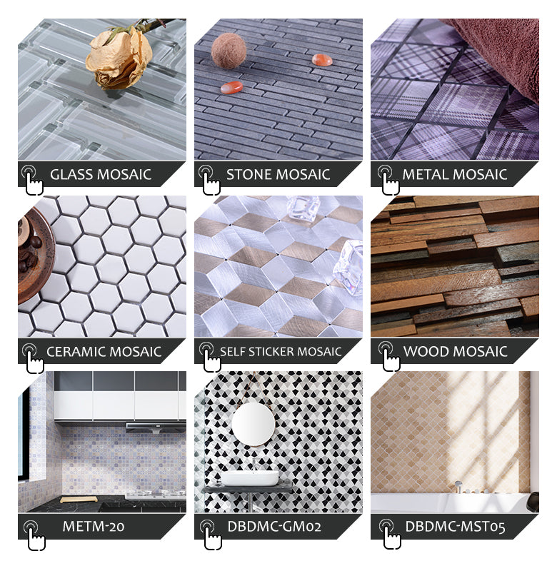Gạch Mosaic Phòng Tắm Phong Cách Châu Âu Hiện Đại Dày 3mm Chất Lượng Cao Giá Sỉ Trang Trí Nhà Đặc Biệt Thiết Kế Đồ Họa Khách Sạn