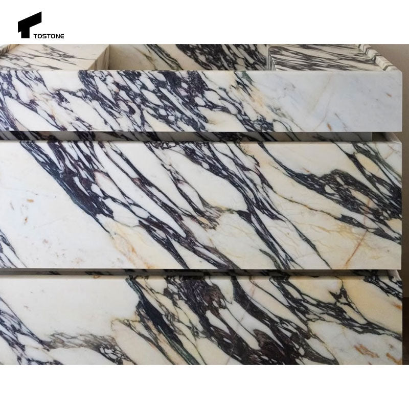 Tostone Tủ lavabo nguyên khối Đá cẩm thạch Calacatta Viola Trắng Sang trọng Ý