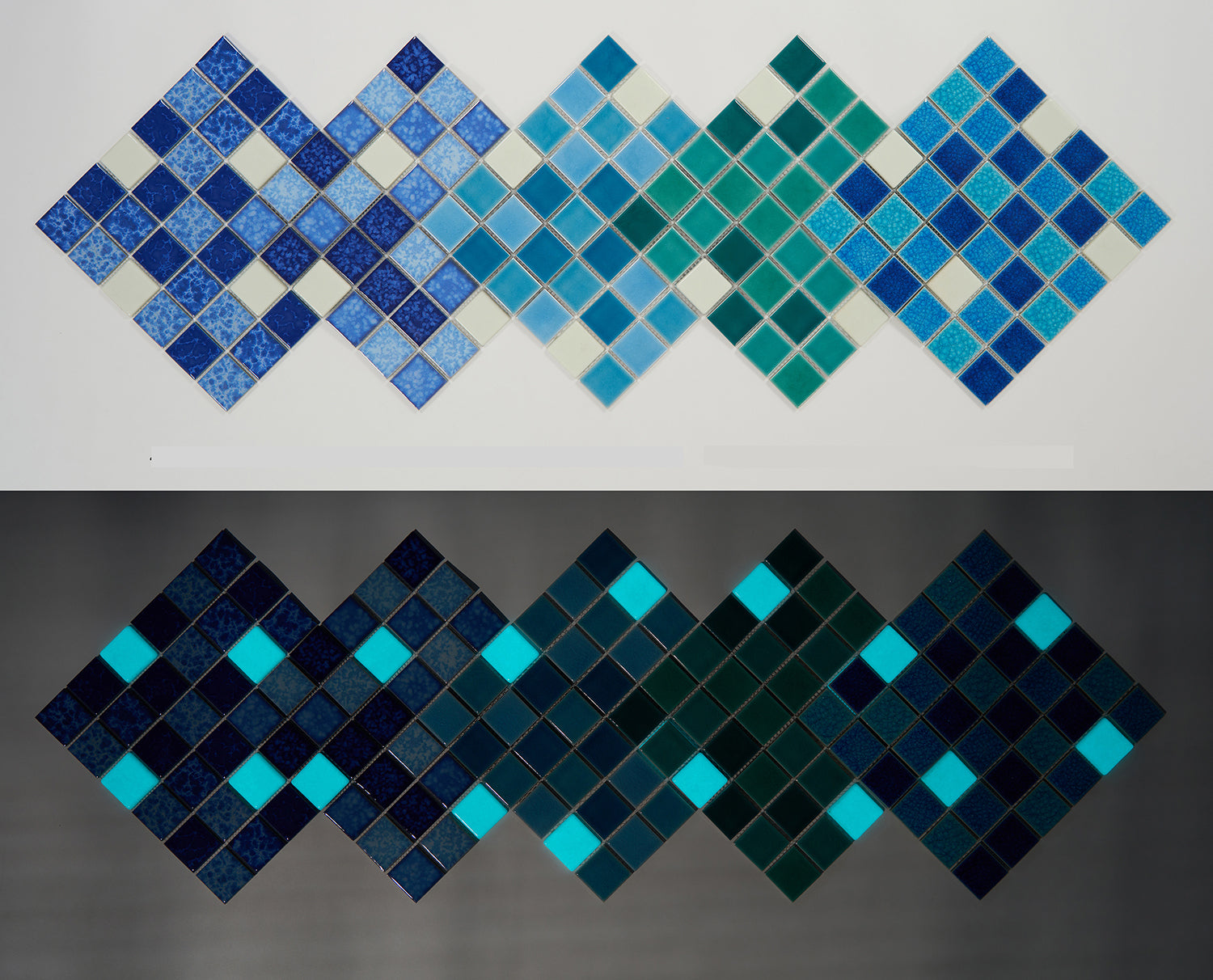 Gạch Mosaic Gốm Sứ Dạ Quang Cho Hồ Bơi