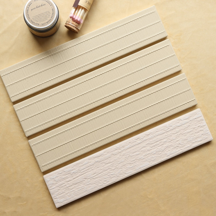 Gạch thẻ ceramic thủ công vân gạch Sơn Đông 65 x 315 mm màu be thiết kế mới