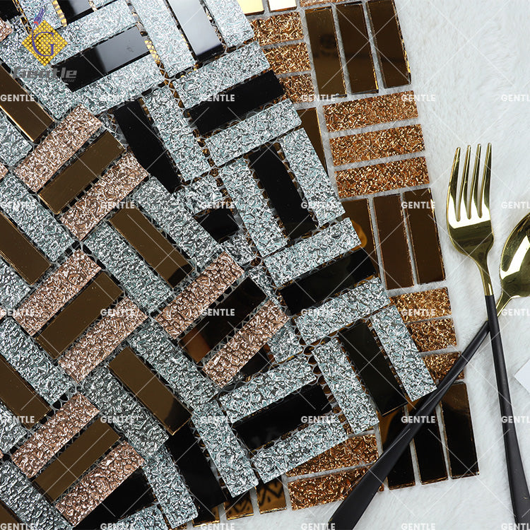 Gạch Mosaic Kính Gương Lấp Lánh Dạng Gạch Pha Lê Mờ Ốp Tường Giá Rẻ