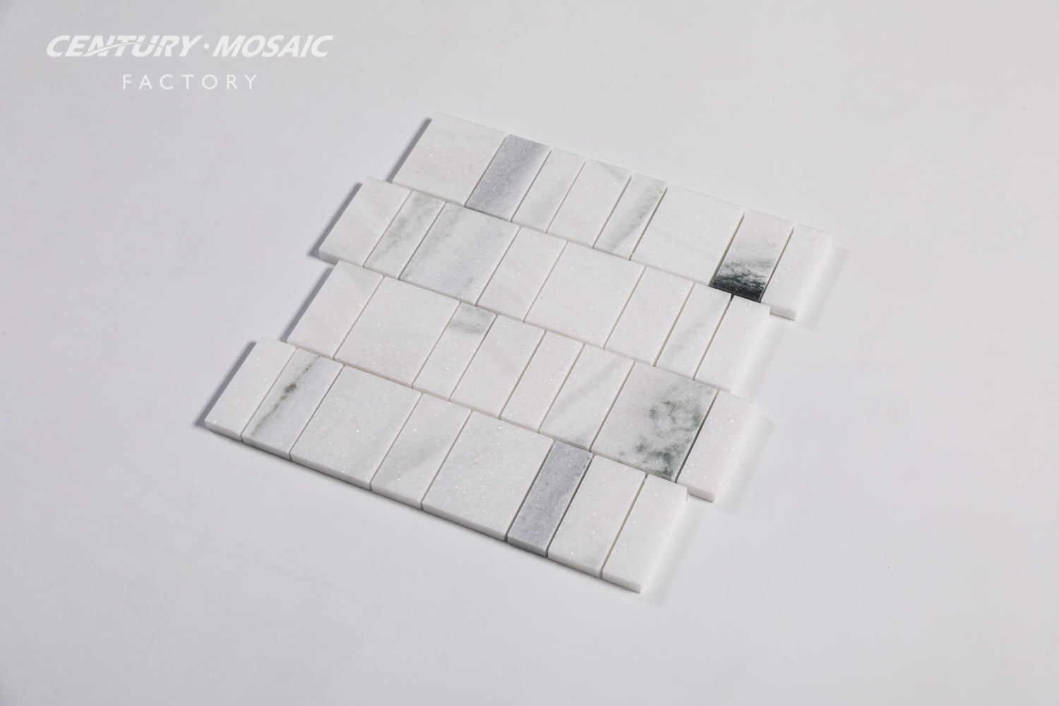 Centurymosaic Bán Buôn Gạch Mosaic Đá Cẩm Thạch Lasa Bianco Trắng Bóng Kiểu Phím Đàn Piano Mới