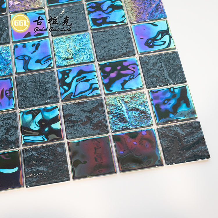 Gạch Mosaic Kính Gương Đen Óng Ánh Chống Trượt Dành cho Tường và Sàn Hồ Bơi, Phòng Tắm, Khách Sạn