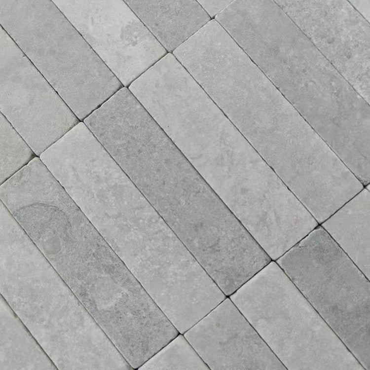 Gạch Mosaic Đá Cẩm Thạch Xám Kiểu Subway Khổ Lớn Mài Thô