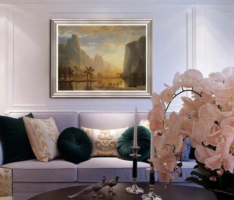 E WECIAL Gạch ốp tường nền Tranh trang trí Châu Âu Tranh phong cảnh sơn dầu Tranh đĩa sứ Tranh tường gốm sứ