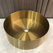 Bồn rửa mặt bằng thép không gỉ SUS304 màu vàng cho phòng tắm