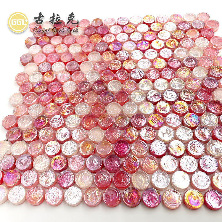 Gạch ốp tường bóng Goodluck Mosaic Kính Hồng thiết kế sang trọng