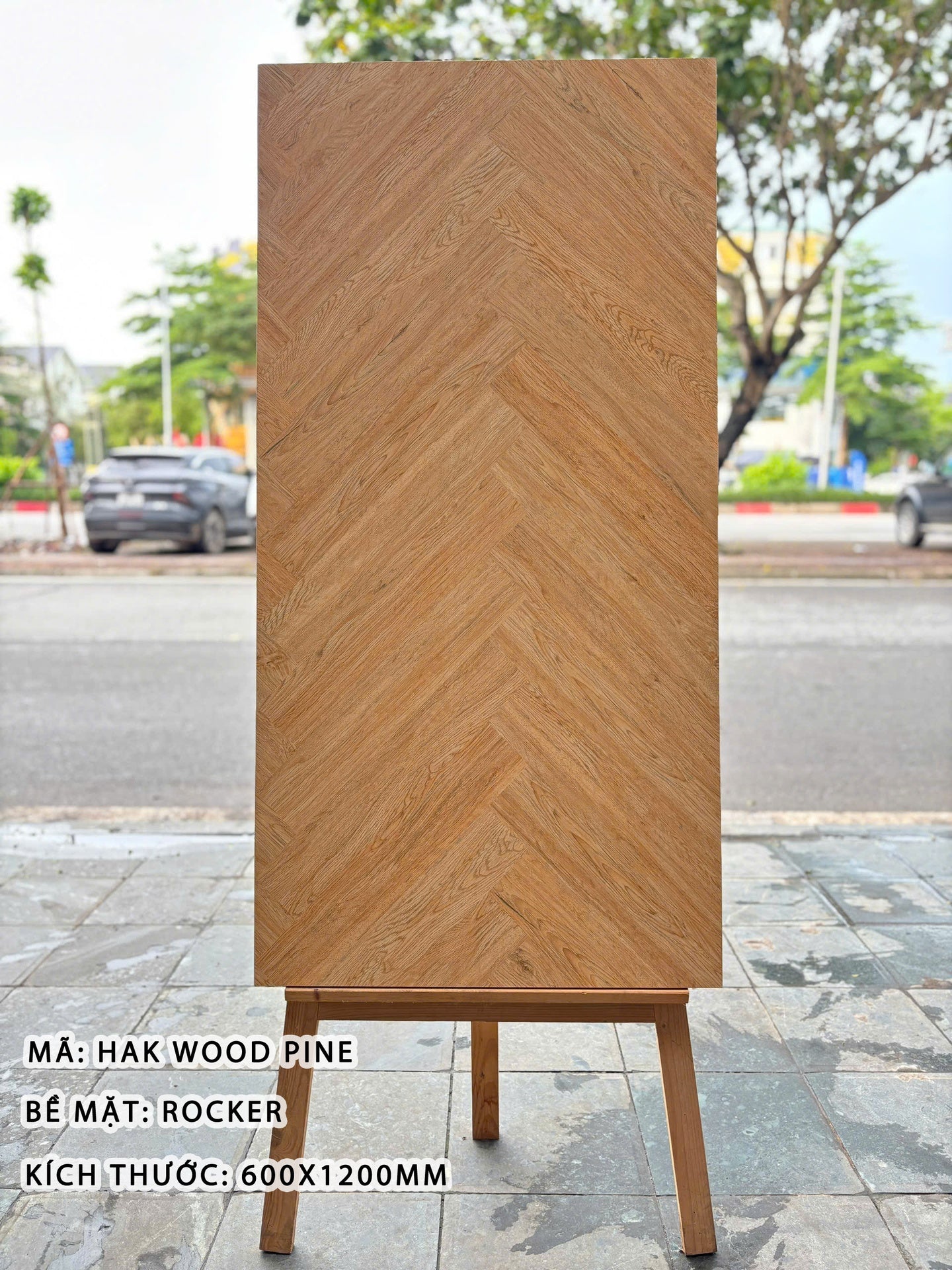 Gạch Giả Gỗ Ấn Độ DSH Men Matt Carving kt 600x1200mm Mã Hak Wood Pine