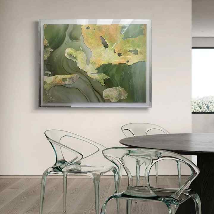 JZ Home Decor Nghệ thuật đa phương tiện Tranh sơn dầu vẽ tay với hộp Acrylic Nghệ thuật treo tường 3D Phòng khách