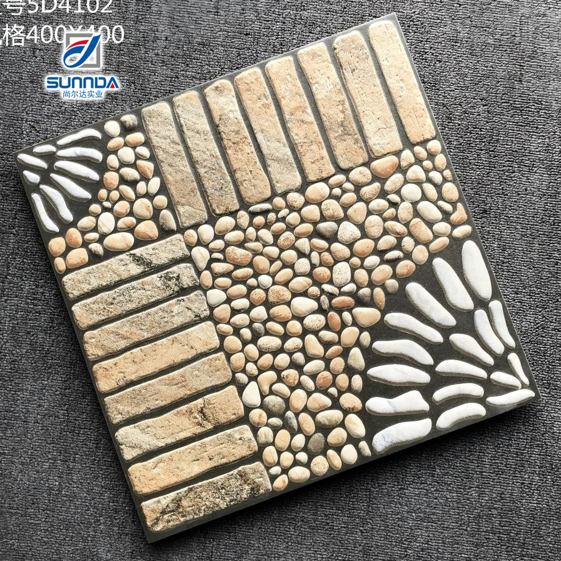 Nhà máy Foshan Trung Quốc 30x30 Họa tiết đá cuội Chống trượt Mờ Ngoài trời Gạch lát sàn gốm sứ Porcelain