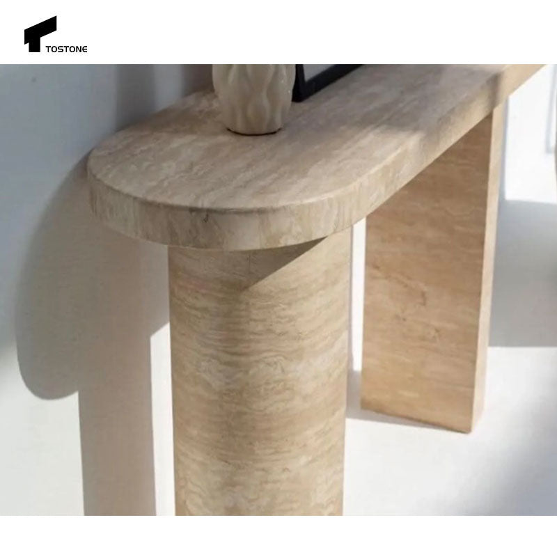 Tostone Nội thất phòng khách Bàn Console Đá Travertine Tự nhiên Lối vào