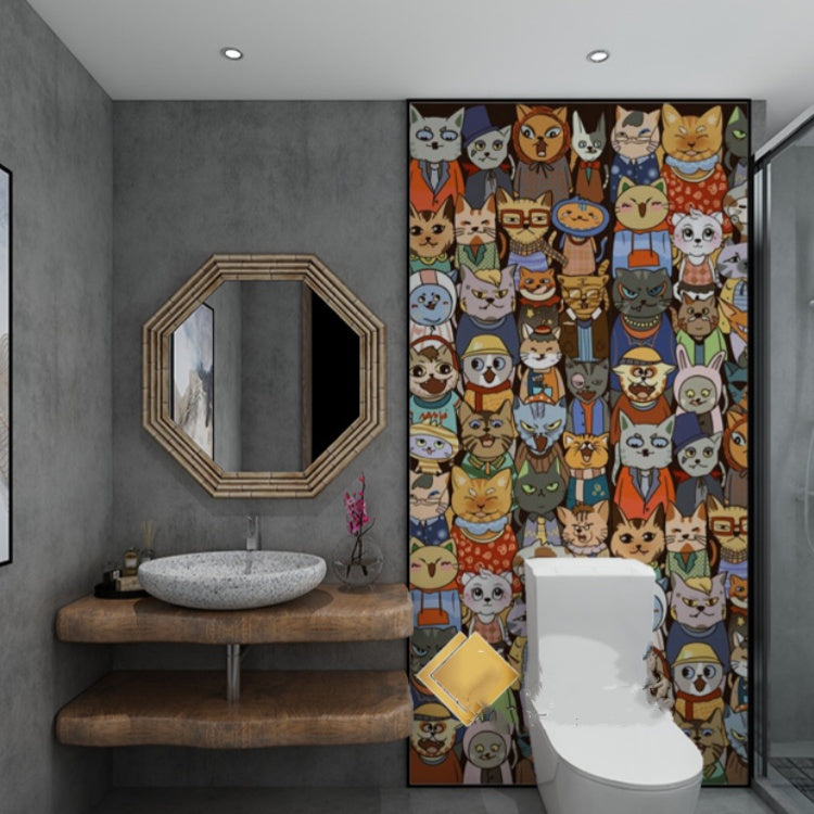 Gạch Ốp Tường Lớn Tùy Chỉnh Cho Phòng Tắm Chống Mài Mòn Men Mờ Hình Nền Anime Dễ Thương Thiết Kế Nghệ Thuật Cá Nhân Hóa Cho Khu Vực Khô Ráo