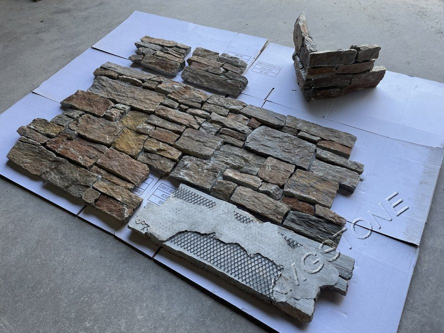Hệ thống Đá nhân tạo Realstone Ledgestone ngoại thất kiểu Fieldstone với khả năng chống xói mòn axit