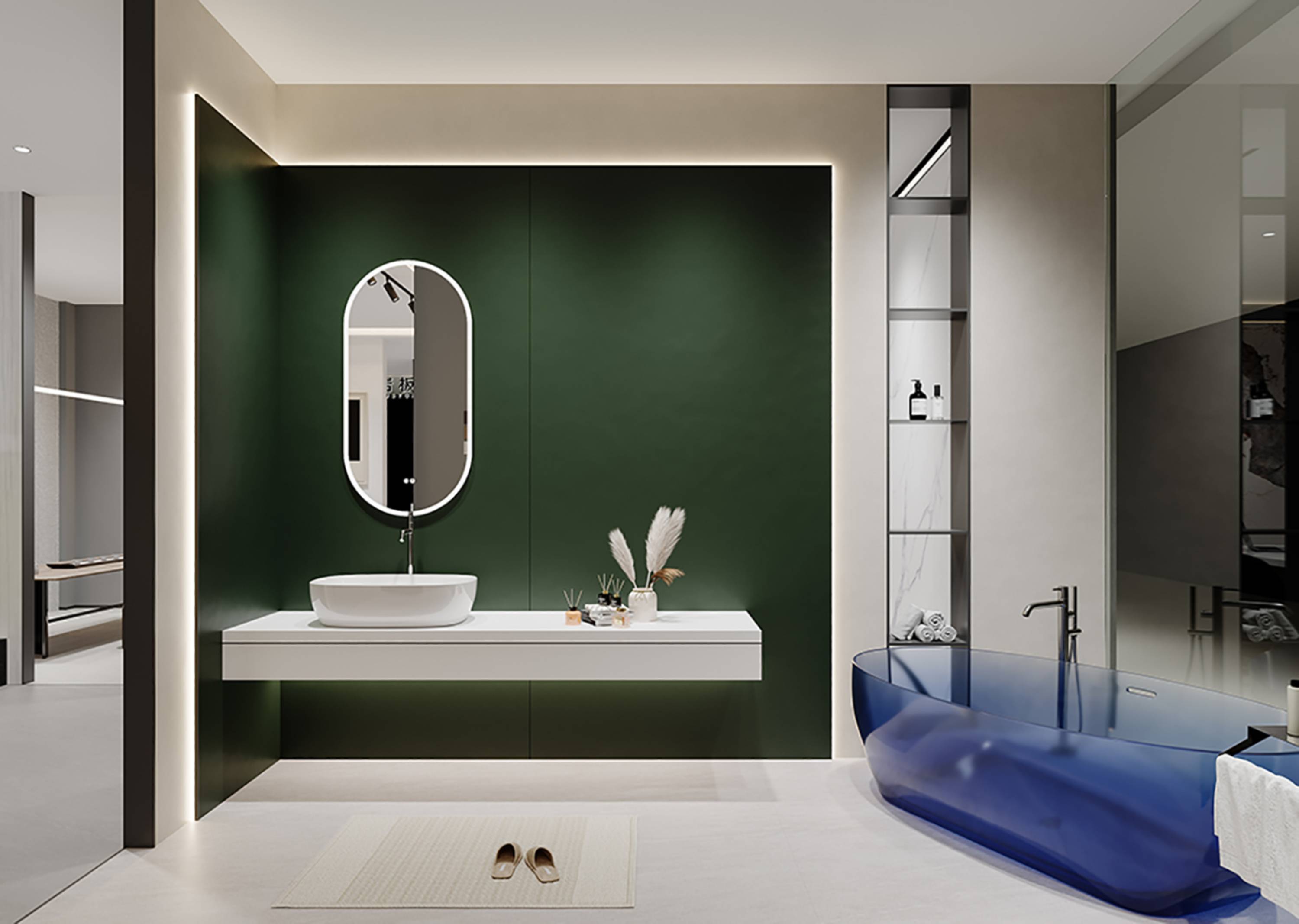 Bàn cà phê đá cẩm thạch xanh ô liu, đá nung kết