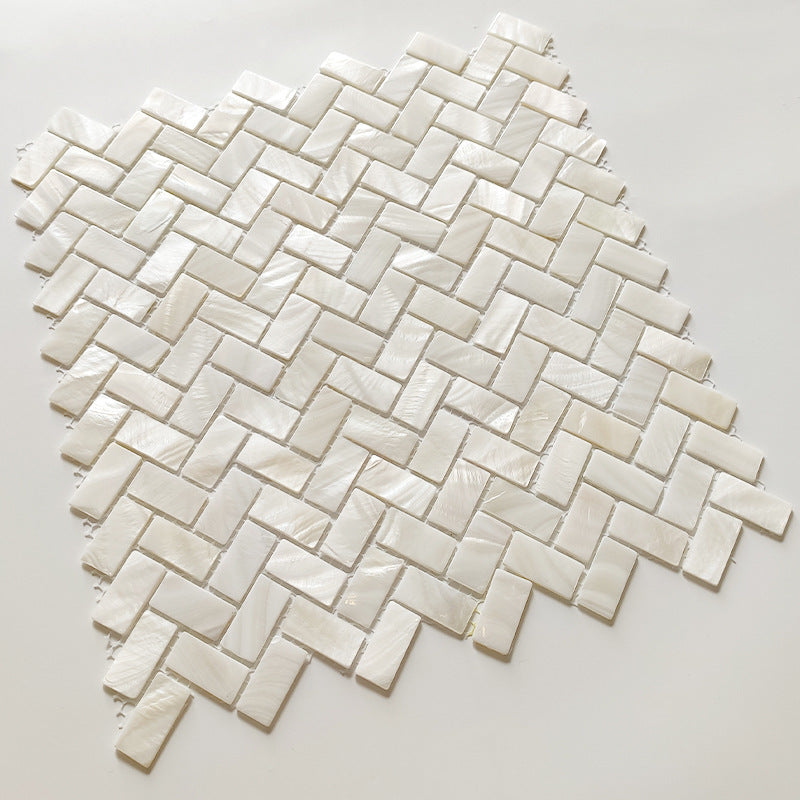Gạch Mosaic Vỏ Xà Cừ Trắng Thủ Công Tự Nhiên Ốp Tường