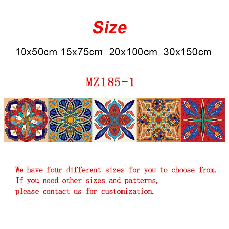 Gạch Dán Trang Trí Mandala Đa Màu Sọc Dán Tường Chống Thấm