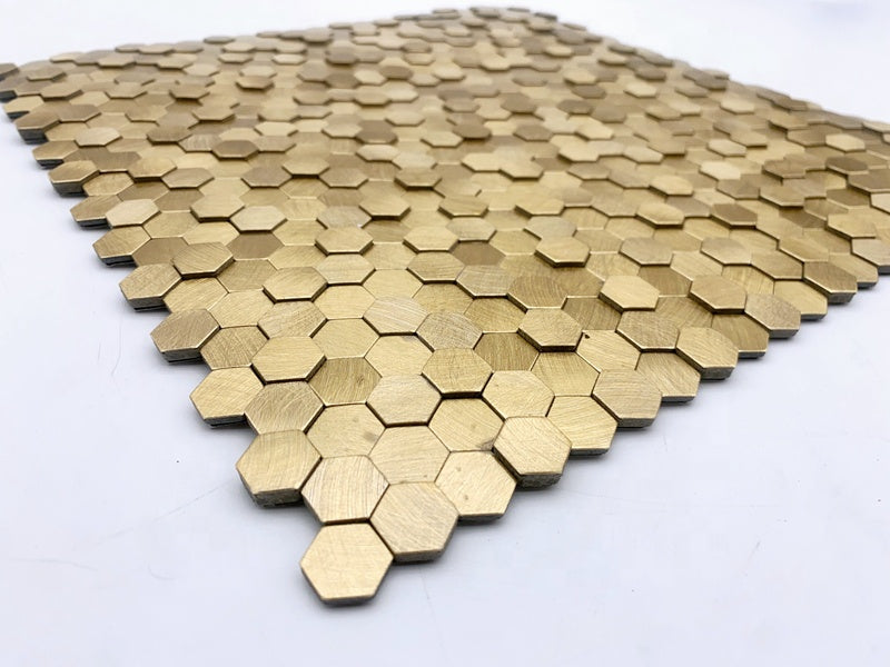 Tấm ốp tường bóc dán dạng gạch mosaic hình lục giác tròn