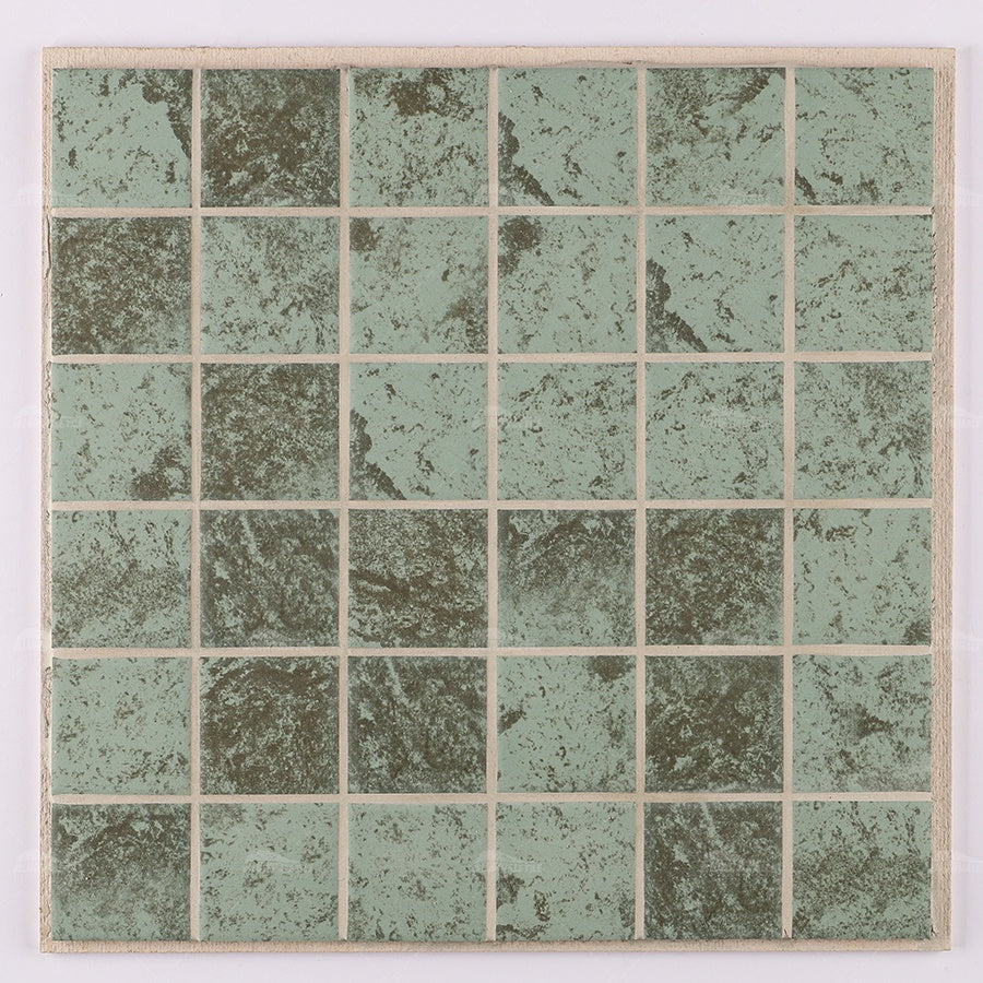 Gạch Mosaic Gốm Sứ Hình Vuông Bluwhale 48x48mm, Mặt Đá Marble Tự Nhiên, Màu Xanh Bali