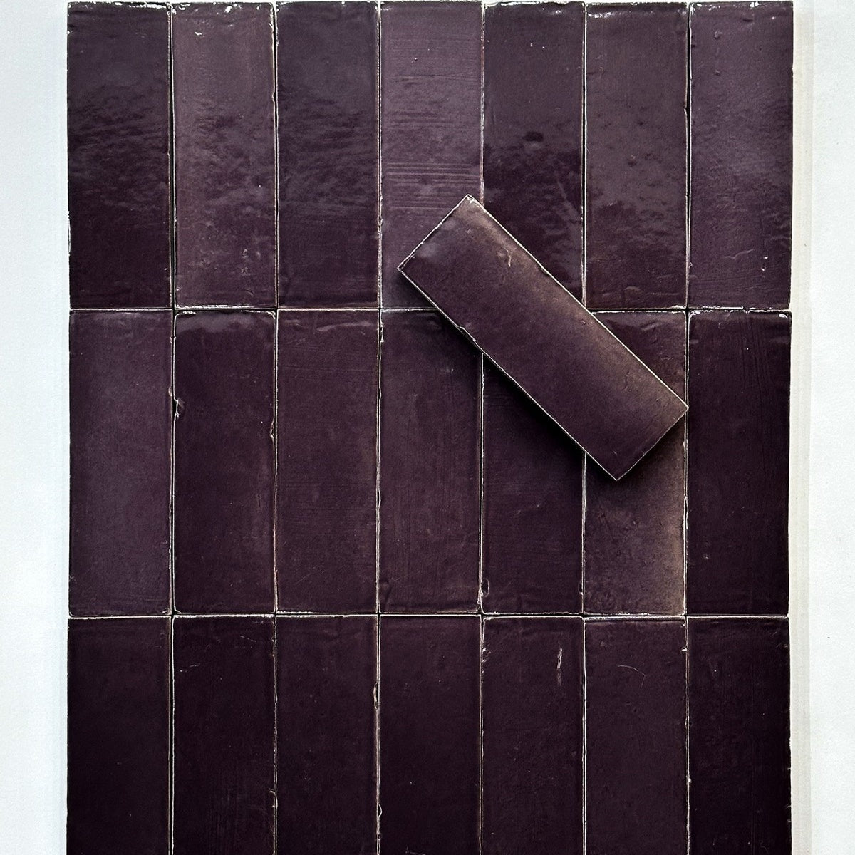 Gạch ốp tường tráng men Ma-rốc chất lượng cao cấp màu tím thủ công dùng cho nội thất phòng ngủ, phòng khách, siêu thị, công viên