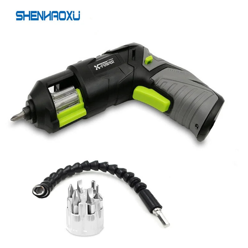 Súng Vít Mini Không Dây Pistol Có Đèn Led Pin Lithium 7 Bộ