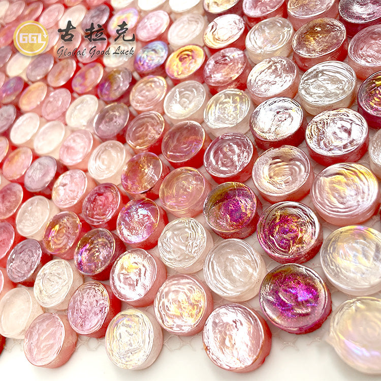 Gạch ốp tường bóng Goodluck Mosaic Kính Hồng thiết kế sang trọng