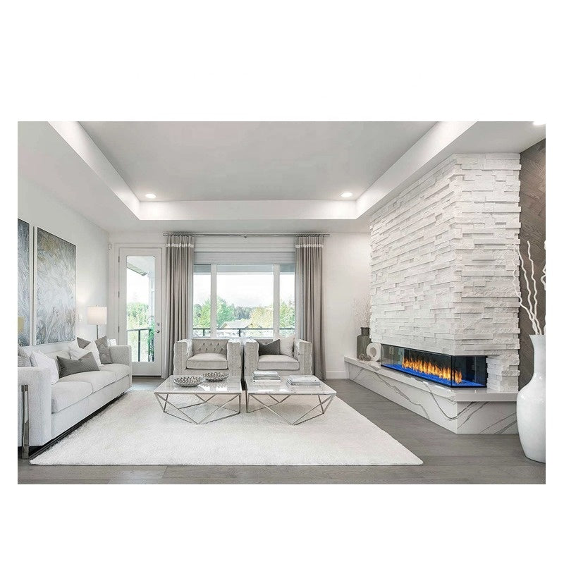 Tấm Ốp Tường Veneer Thạch Anh Trắng Tự Nhiên Thiết Kế Hiện Đại, Kháng Axit Với Bề Mặt Hoàn Thiện Chẻ